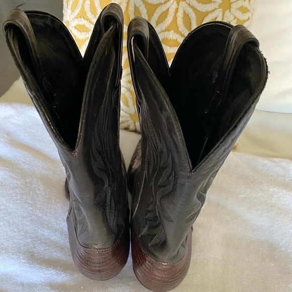 Brown and Black Cowboy Boots - Picture 2 of 4